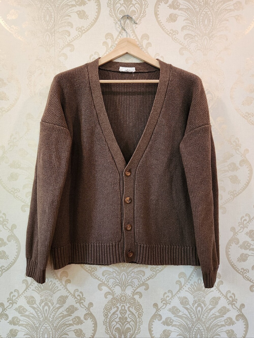 Kotn Knitted Cardigan Chestnut (Unisex)
